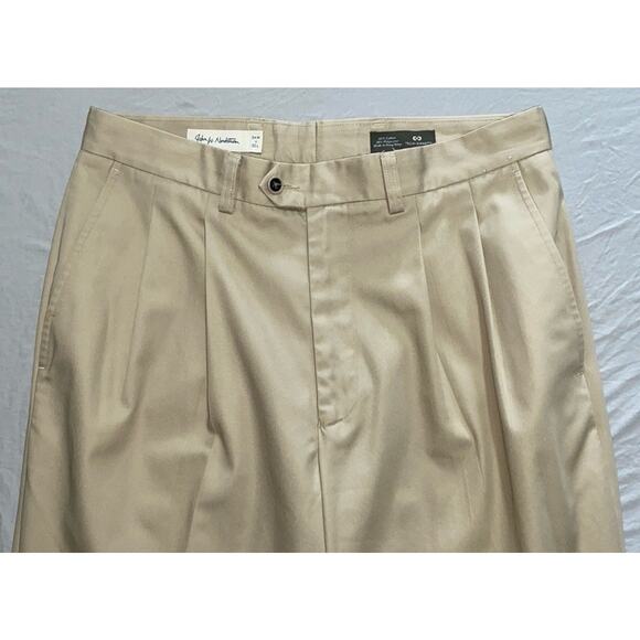John W Nordstrom JWN Tech-Smart Pleated/Cuffed Poly-Cotton Dress Pants. 34X32. - Picture 6 of 9